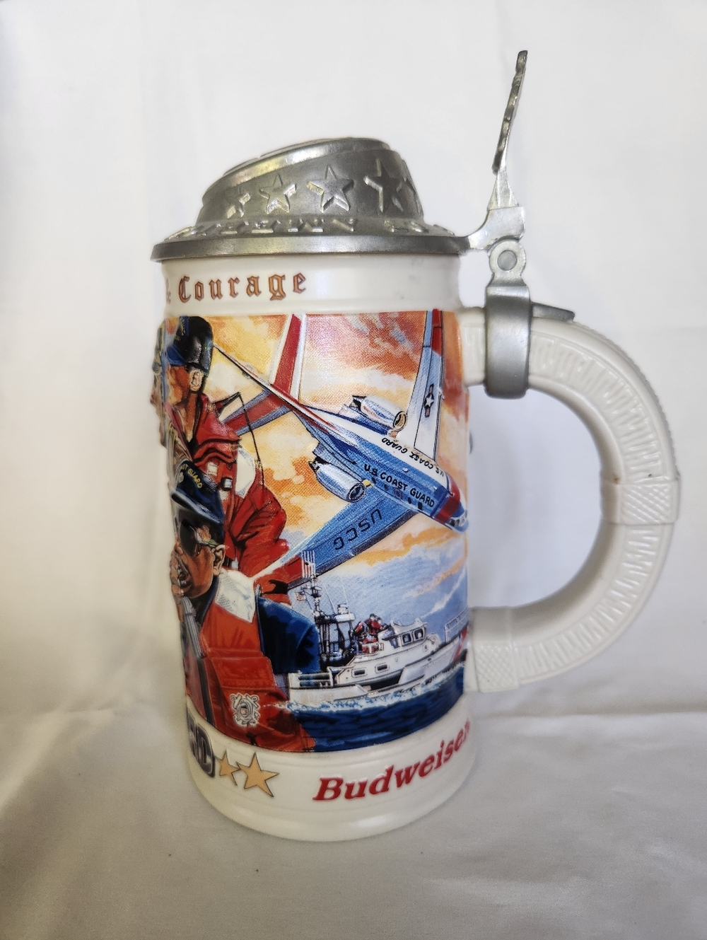 Budweiser Coast Guard Lidded Beer Stein 1999 - Picture 3 of 11